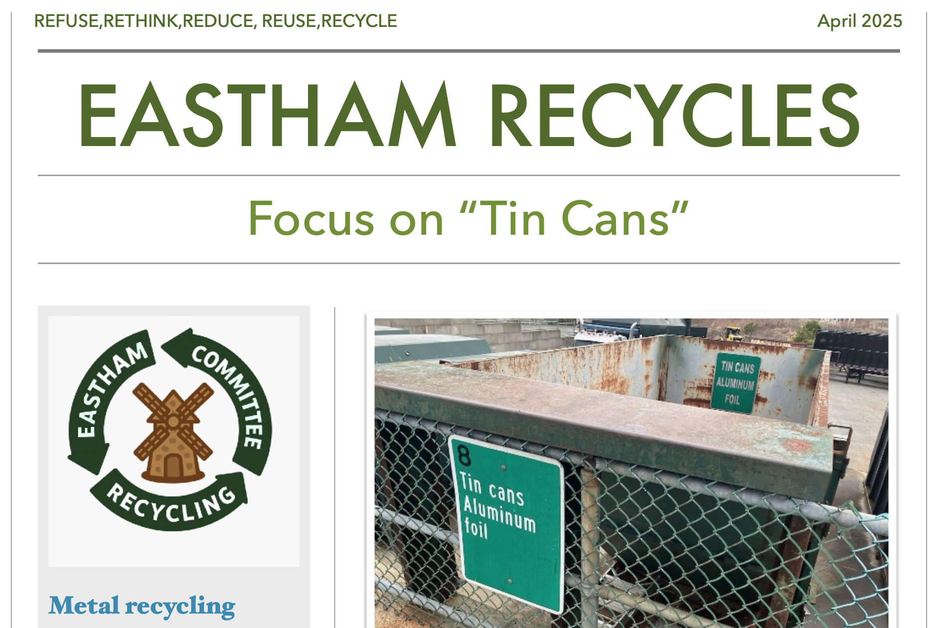 Newsletter: April 2025 (Metal)